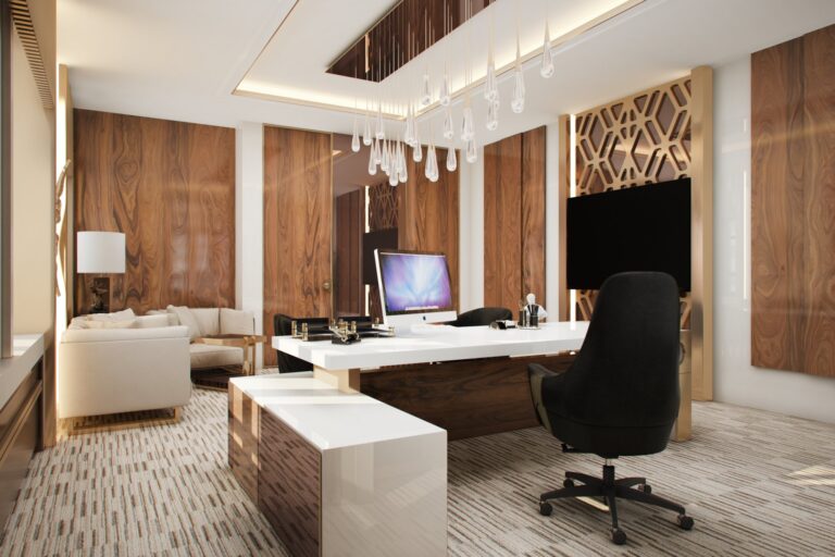 Дизайн кабинета в природных тонах