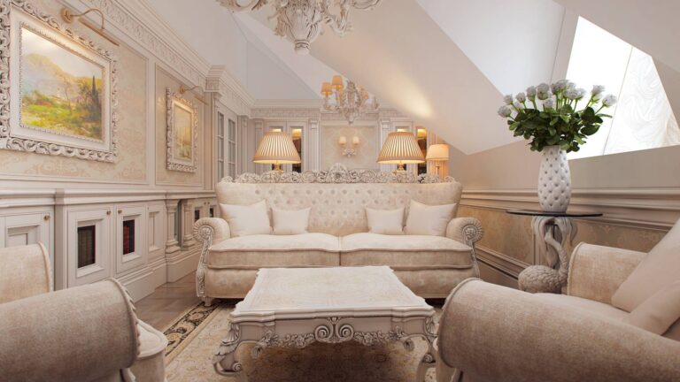 Светлые пастельные тона в дизайне мансарды