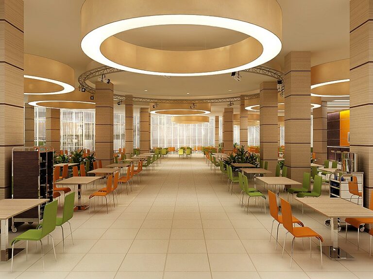 Дизайн интерьера фудкорта офисного центра