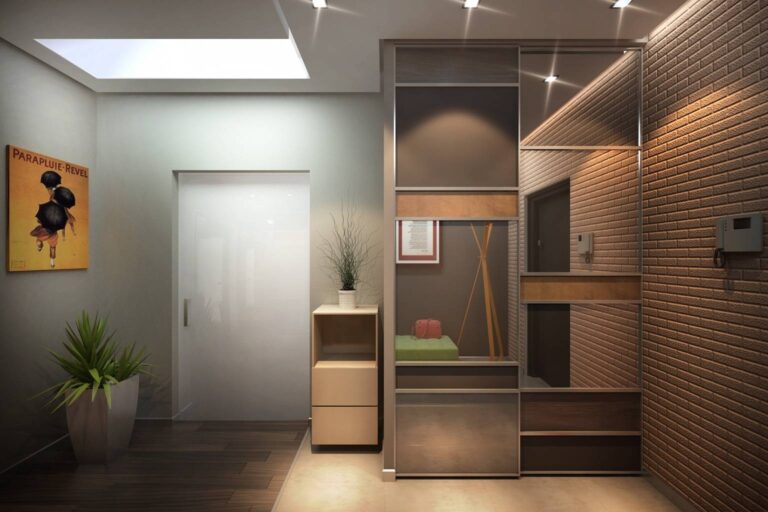 Дизайн прихожей в серых тонах