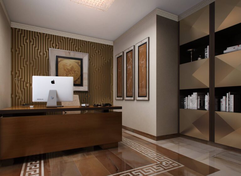 Античная стилистика в дизайне интерьера кабинета директора