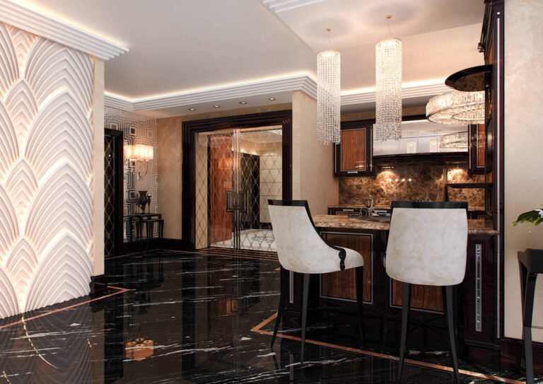 Интерьер бара в просторной квартире