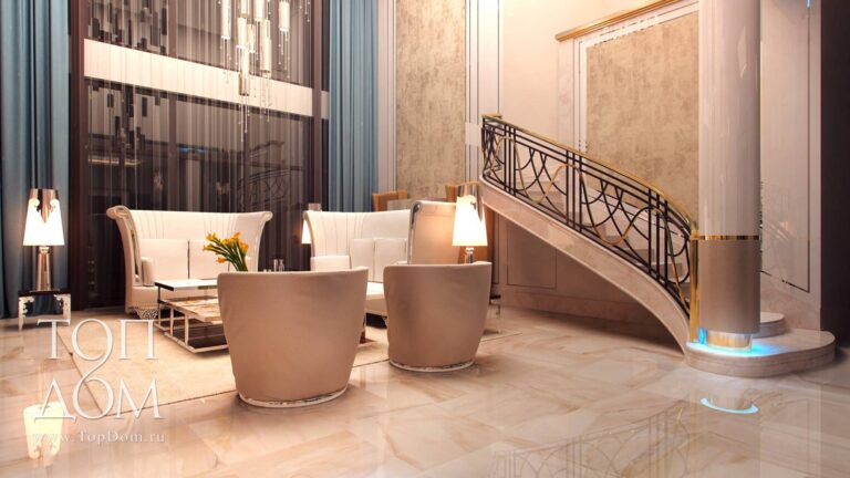 Дизайн гостиной комнаты с романтичным освещением