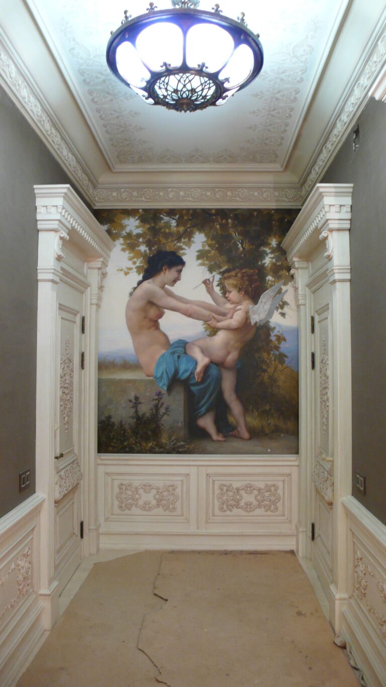 Отделка комнаты белым деревом после завершения ремонта