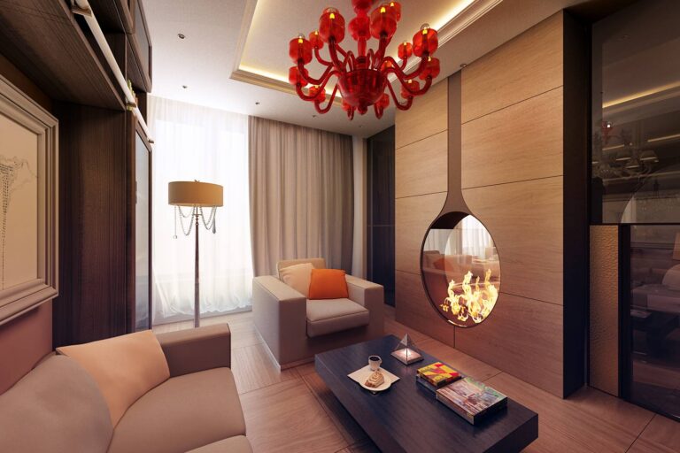 Фото камина в дизайне гостиной