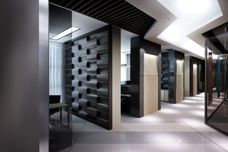 Интерьер офиса с красивыми перегородками