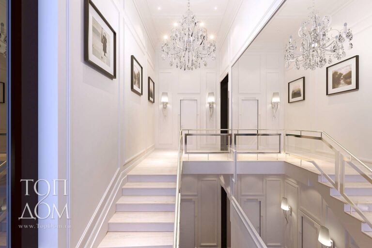 Фото интерьера  лестницы в большом доме