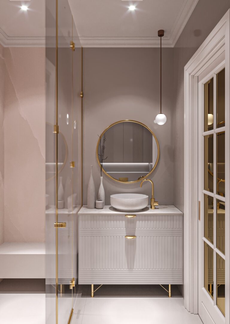 Белая мебель в дизайне санузла