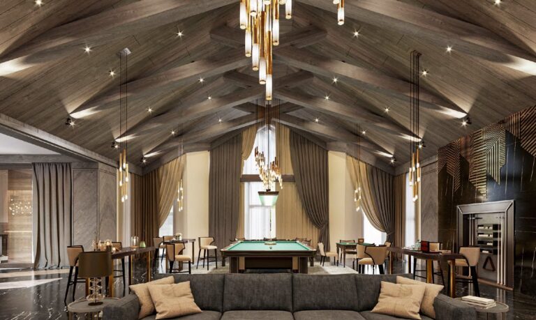 Дизайн-проект потолка из дерева в доме