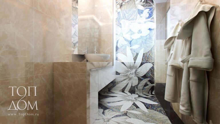 Фото мозаичных стен в ванной комнате таунхауса