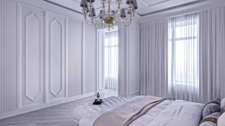Оформление отделки шкафов и стен в интерьер спальни