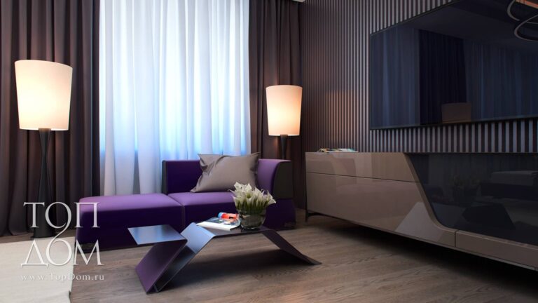 Интерьер спальни с оригинальной мебелью и светильниками