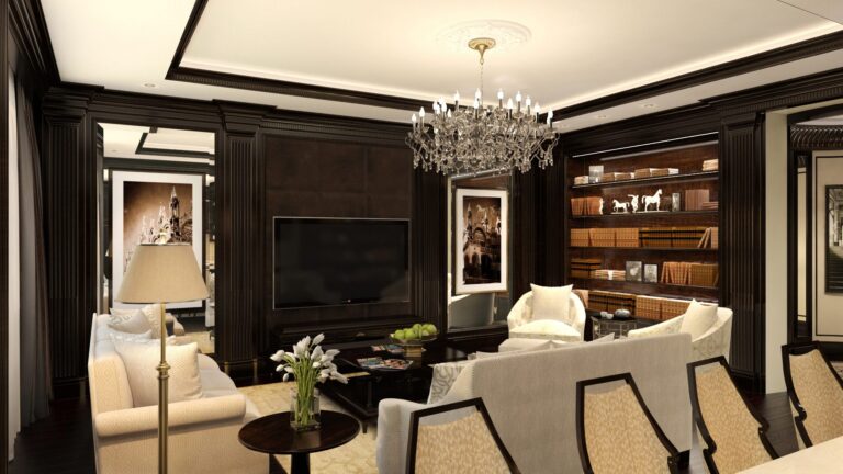 Светло-серая мягкая мебель в дизайне гостиной цвета мокко