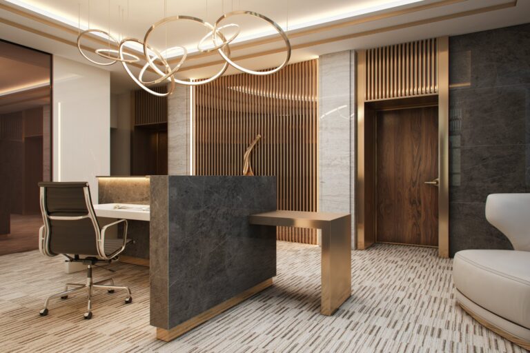 Дизайн ресепшн в натуральной гамме