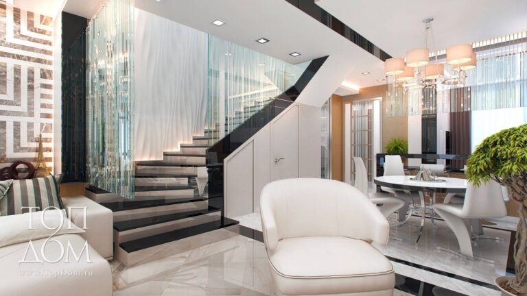 Фото дизайна лестницы в таунхаусе